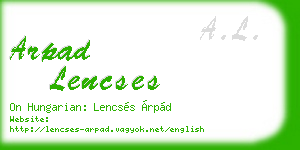 arpad lencses business card